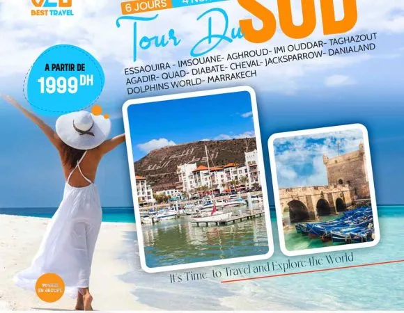 TOUR DU SUD (6J/4N)-Essaouira-Imsouane-Agadir-Marrakech
